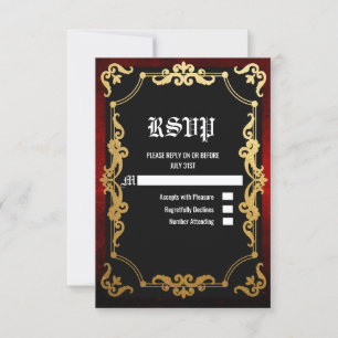 Medeltida renässans medeltiden Goth RSVP-kort OSA Kort