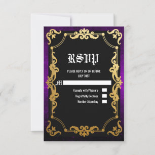 Medeltida renässans medeltiden Goth RSVP-kort OSA Kort