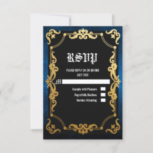Medeltida renässans medeltiden Goth RSVP-kort OSA Kort