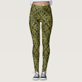 Medeltida renässanshjälte Lejon Leopard Metallisk Leggings