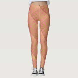 Medeltida renässanshjälte Lejon Leopard Metallisk Leggings