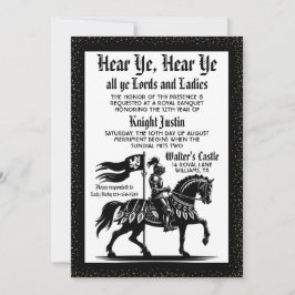 Medeltida renässansriddare födelsedagsinbjudan inbjudningar