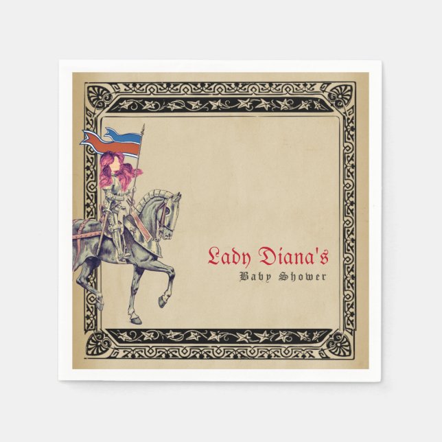 Medeltida Renässansriddare Renfaire Barnkalas Pappersservett (Framsidan)