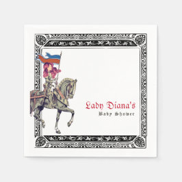 Medeltida renässansriddare Renfaire W babyfest Pappersservett