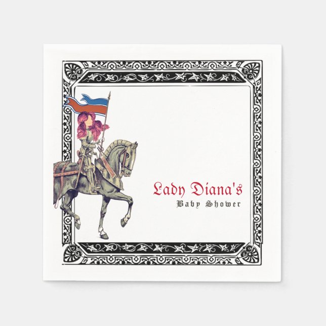 Medeltida renässansriddare Renfaire W babyfest Pappersservett (Framsidan)