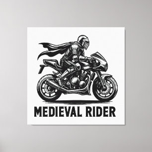 Medeltida riddare canvastryck