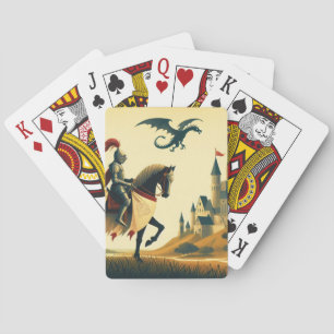Medeltida riddare & fantasydrake casinokort