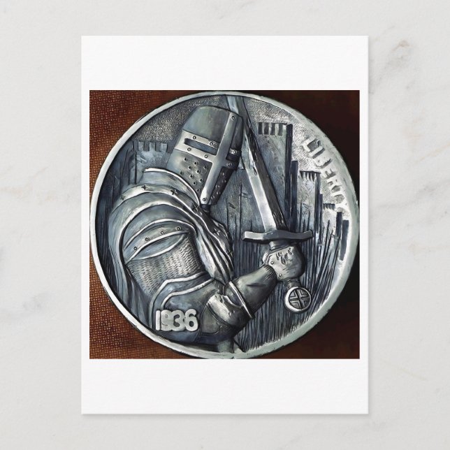 Medeltida riddare. Hobo Nickel-mynt. Vykort (Framsida)