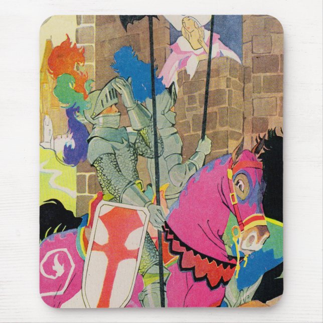 medeltida riddare på horseback musmatta (Framsidan)