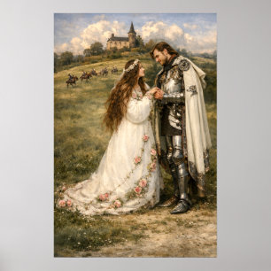 Medeltida riddare, slott & prinsessa poster
