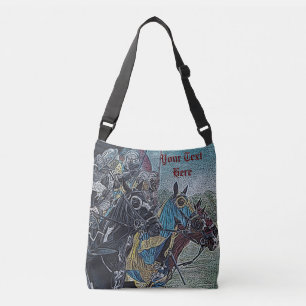 medeltida riddare som jousting på historisk konst axelväska