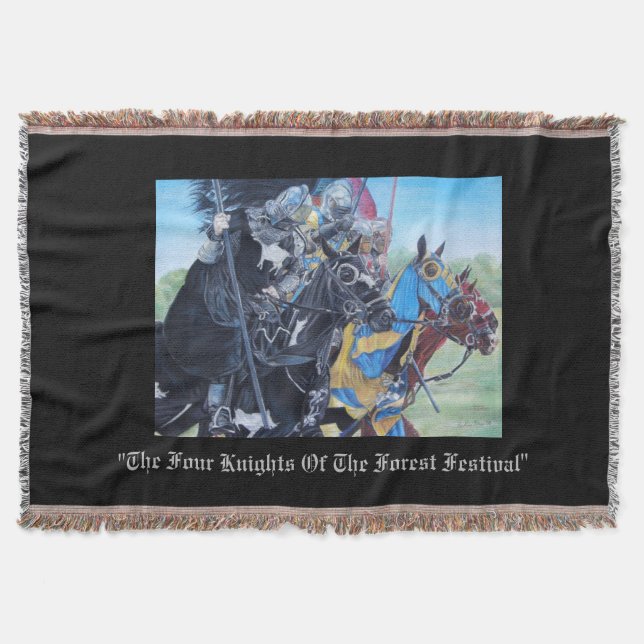 medeltida riddare som jousting på historisk konst mysfilt (Framsidan)