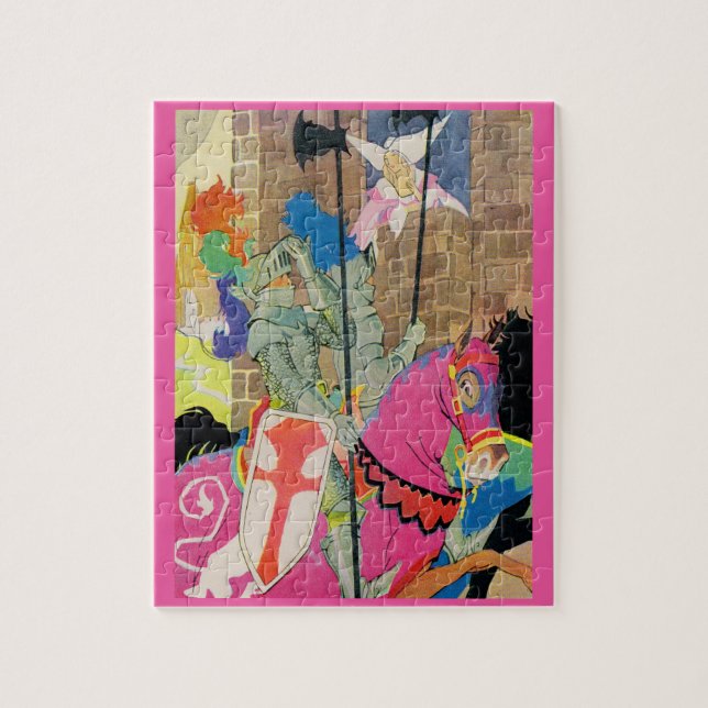 medeltida riddare till häst pussel (Vertikal)