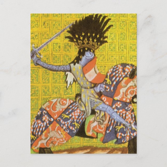 Medeltida riddare vykort (Framsida)