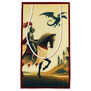 Medeltida riddare & wyvern slott fantasi