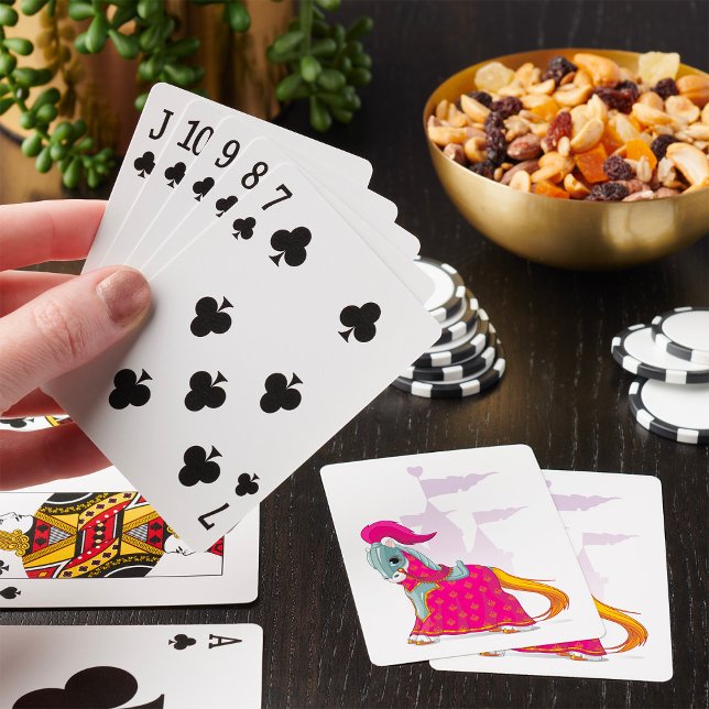 Medeltida riddarehäst i rustning fantasy casinokort (Skapare uppladdad)