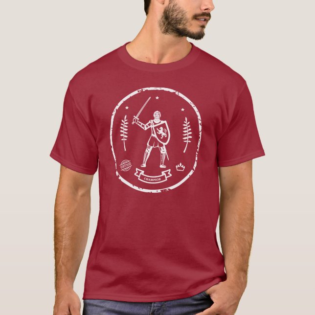 Medeltida riddarerundafrimärke t-shirt (Framsida)