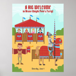Medeltida Riddarturnering Födelsedagsfest Poster