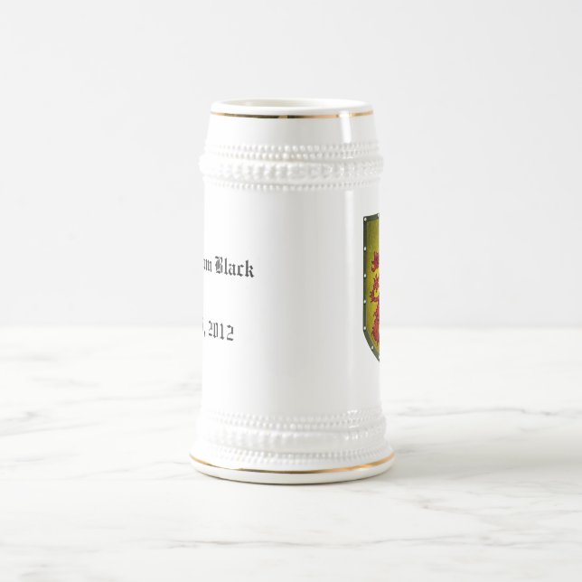 Medeltida röd lejon Fauxmetall skyddar Sejdel (Center)