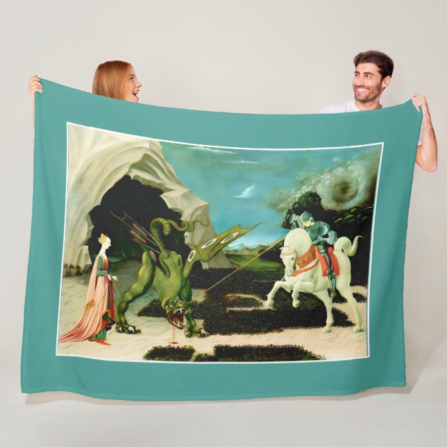 Medeltida Sankt Göran och draken Fleecefilt (På plats)