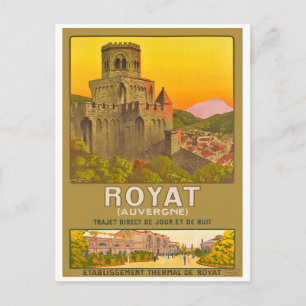 Medeltida slott i Royat, Auvergne, Frankrike Vykort