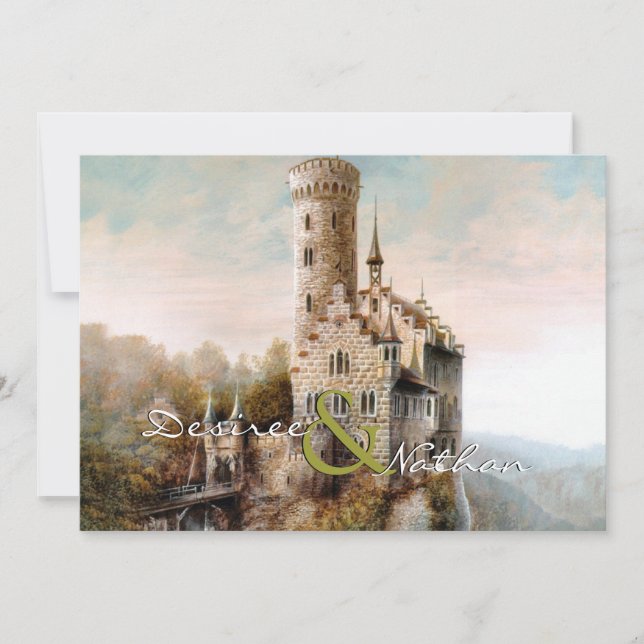 Medeltida slottbröllopinbjudan inbjudningar (Framsida)