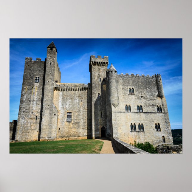 Medeltida slottet Beynac slott affisch (Framsidan)