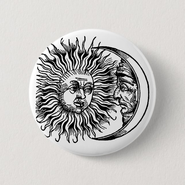 Medeltida sol och måne knapp (Framsida)