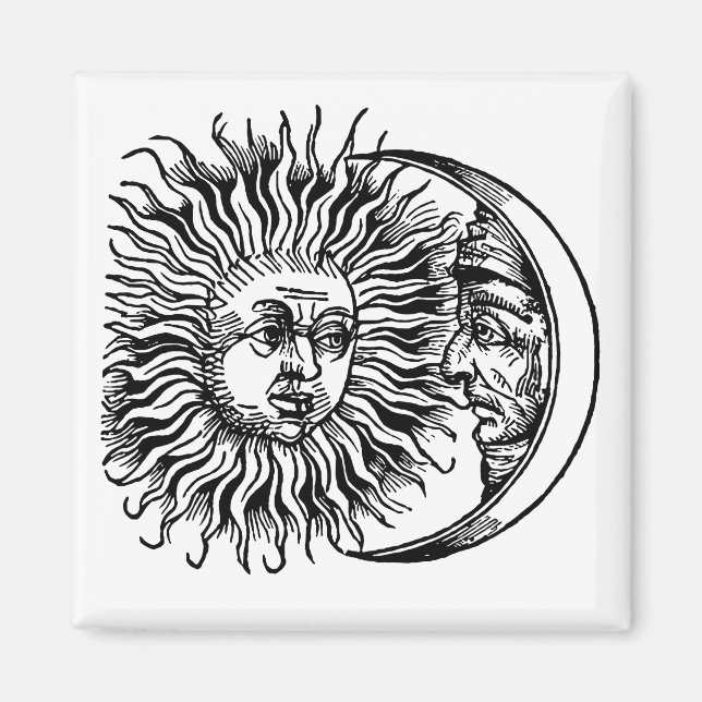 Medeltida sol och måne magnet (Framsidan)