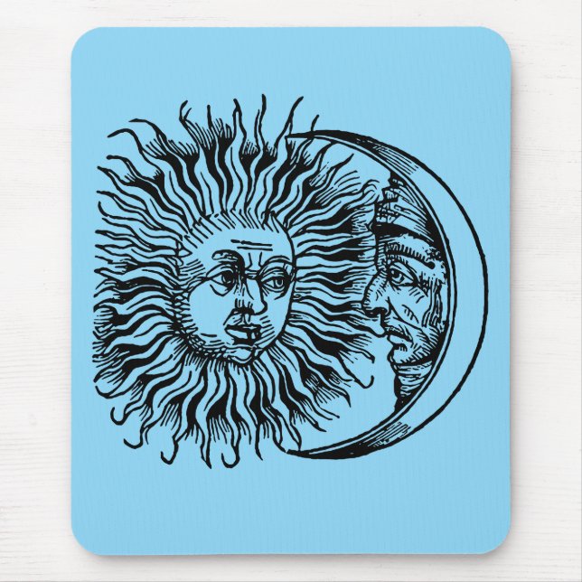 Medeltida sol och måne musmatta (Framsidan)