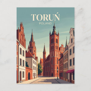 Medeltida staden Toruń Polen Vykort