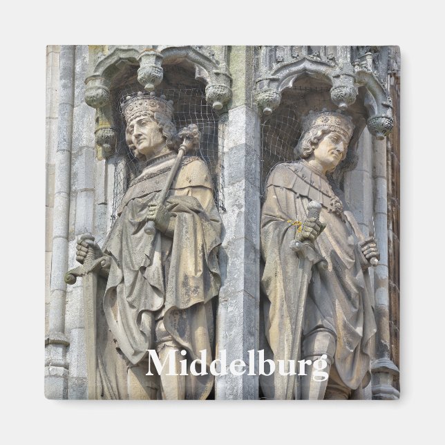 medeltida stadshus i Middelburg, Nederländerna Magnet (Framsidan)