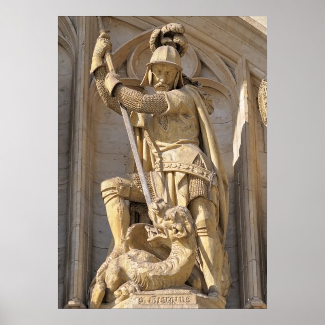 Medeltida staty av Ärkeängel Mikael Poster (Framsidan)