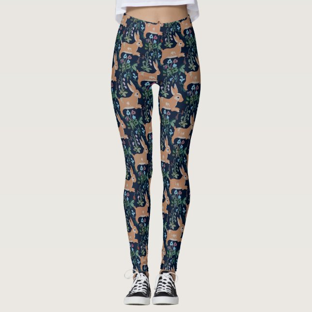 Medeltida tapestrydamasker för kanin leggings (Framsida)