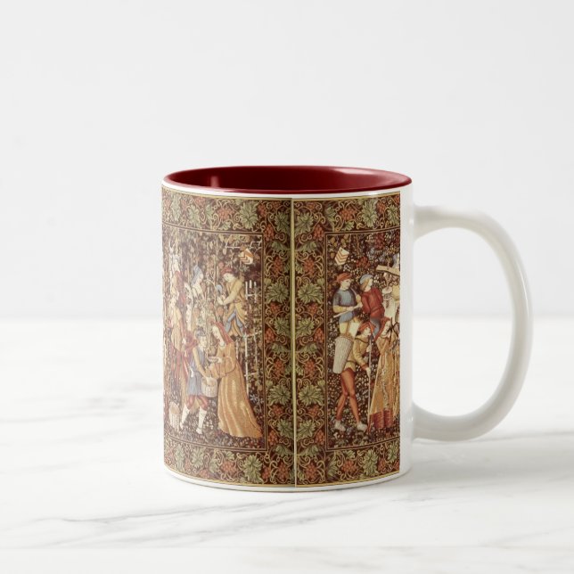 Medeltida Tapestrykaffemugg Två-Tonad Mugg (Höger)