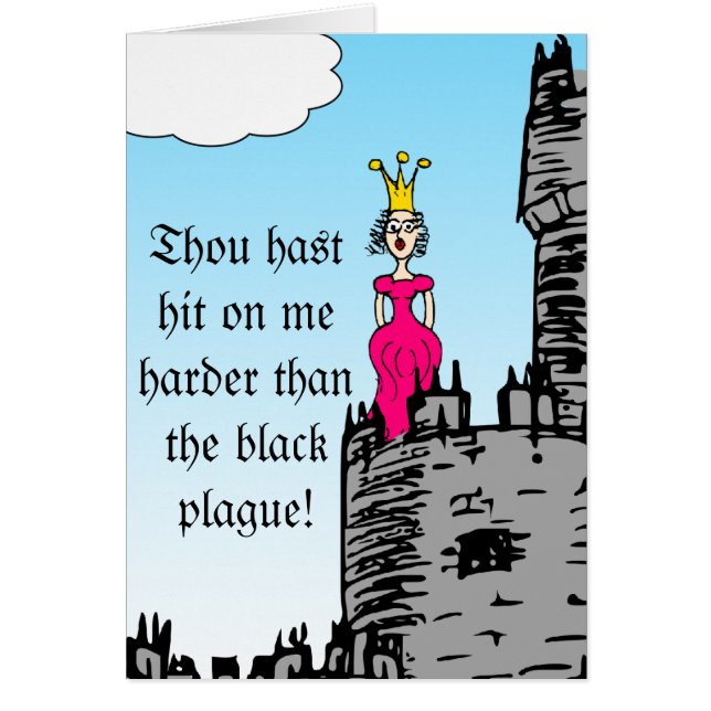 Medeltida tider - kärlekförklaring hälsningskort (Framsidan)