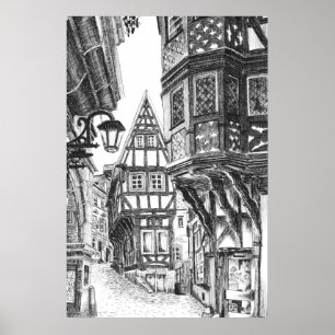 Medeltida Townscape Poster