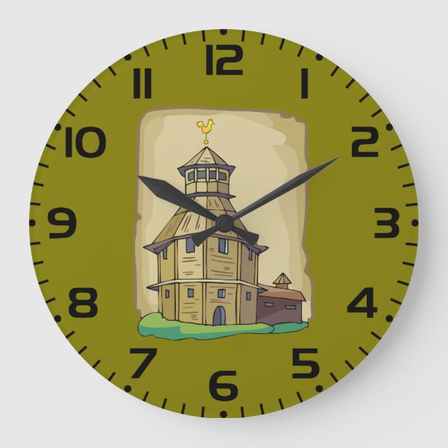 Medeltida träwatchtower och fästning stor klocka (Framsida)