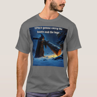 Medeltida trollkarl som bär stockar t shirt