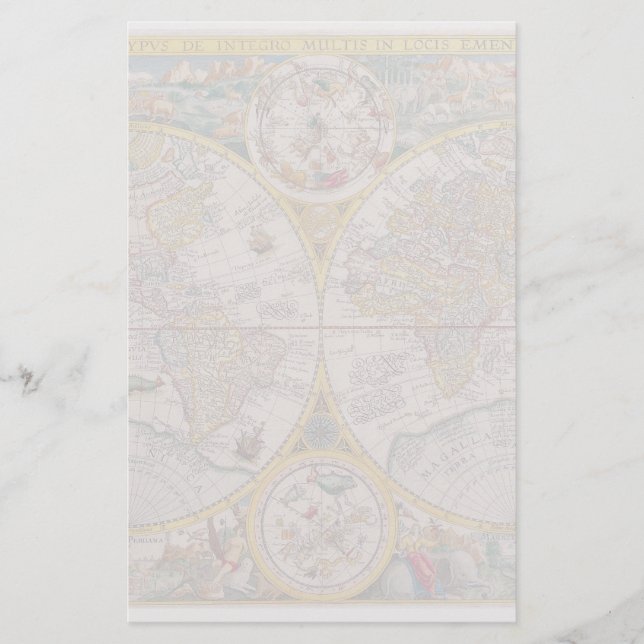 Medeltida världskarta från 1525 brevpapper (Framsida)