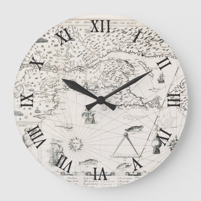 Medeltida världskartaQuebec Nouvelle-Frankriken Stor Klocka (Framsida)