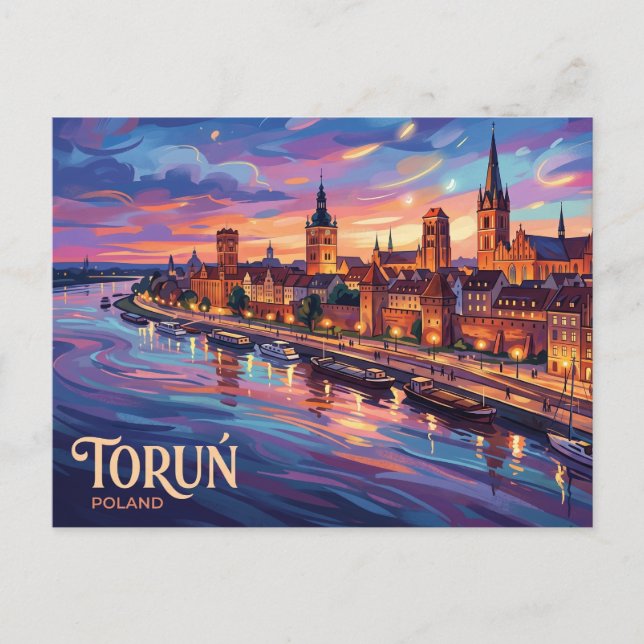 Medeltidsstaden Toruń Polen Vykort (Framsida)