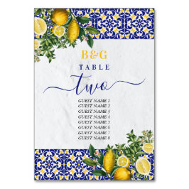 MEDELTiles Lemon Bröllop Itinerary Bordsnummer