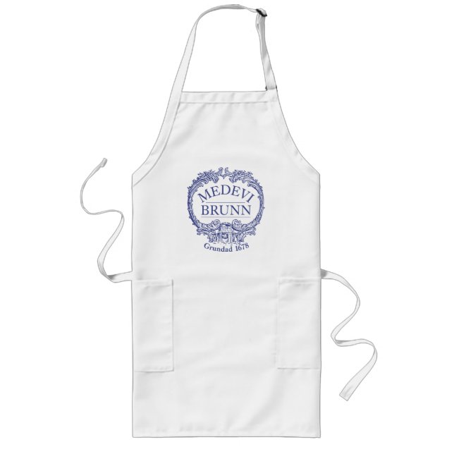 Medevi Brunn Logotyp Long Apron Långt Förkläde (Framsidan)