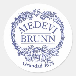 Medevi Brunn Logotyp Stickers Runt Klistermärke
