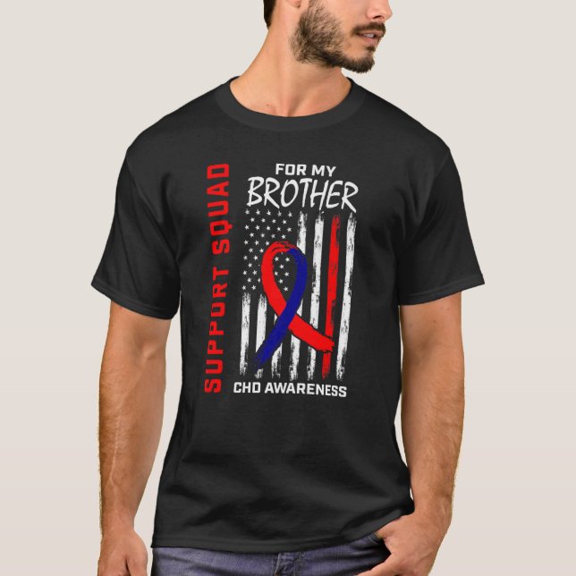 Medfödd Hjärtsjukdom CHD Awareness Brother Ame T Shirt (Framsida)