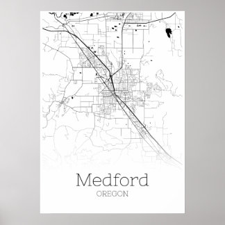 Medford Karta - Oregon - City Karta Poster