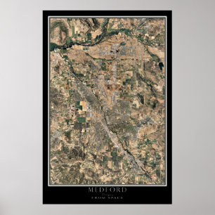 Medford Oregon Satellite Poster Karta
