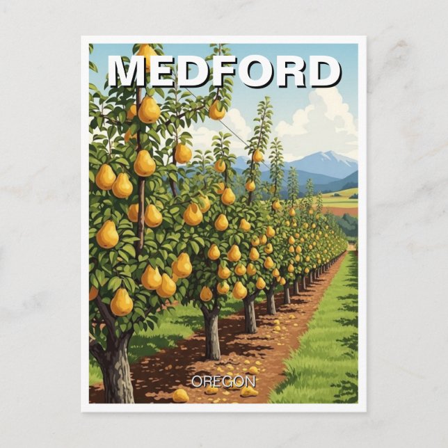 Medford Oregon Travel Postcard Vykort (Framsida)