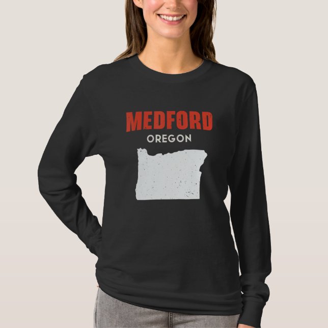 Medford Oregon USA State America Travel Oregonian T Shirt (Framsida)